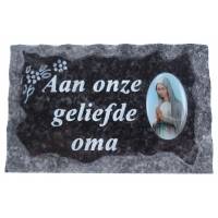 Grafplaat 9X14cm Aan onze geliefde oma 