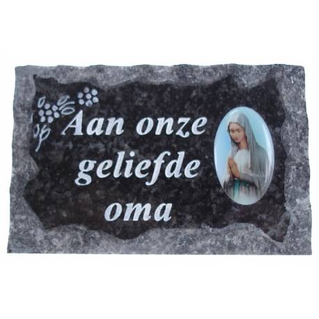 Plaque Cimetiere Aan Onze Geliefde Oma 9x14