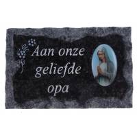 Grafplaat 9X14 cm - Aan onze geliefde opa 