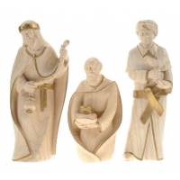 Houtsnijwerk Koningen Set Van 3 Stuks - 15 Cm Gouden Rand 