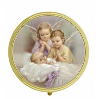 Pillendoosje - Twee Engelen + Kind - Diam 5 cm 