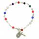 Armband-tientje - multicolor - verzilverd 