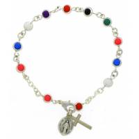 Armband-tientje - multicolor - verzilverd 