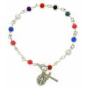 Armband-tientje - multicolor - verzilverd 