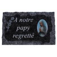 Plaque Cimetiere A Notre Papy Regrette 9x14