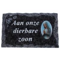 Grafplaat 9x14 Aan Onze Dierbare Zoon 