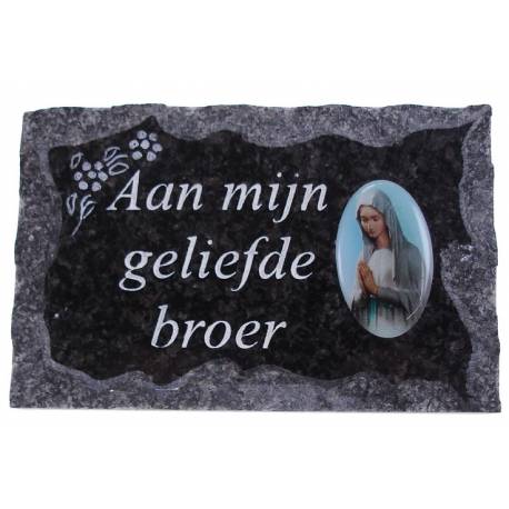 Grafplaat 9X14cm Aan mijn geliefde broer 