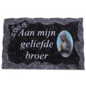 Grafplaat 9X14cm Aan mijn geliefde broer 