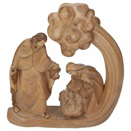 Houtsnijwerk H Familie 25 Cm Houtkleur 