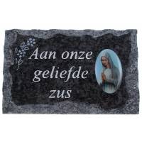Grafplaat 9X14cm Aan onze geliefde zus 