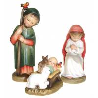 Houtsnijwerk H Familie 15 Cm Gekleurd 