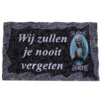 Grafplaat 9X14cm Wij zullen je nooit vergeten 