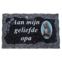 Grafplaat 9X14 cm - Aan mijn geliefde opa 