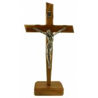 Croix sur Base - 40 cm - Bois d'Olivier