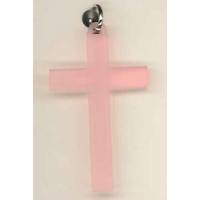 Croix sur cordon - Rose