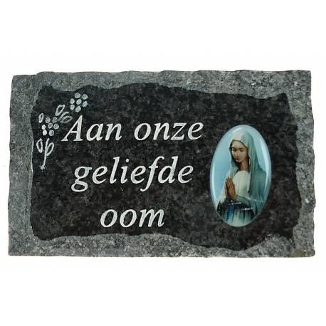 Grafplaat 9x14 Aan Onze Geliefde Oom 
