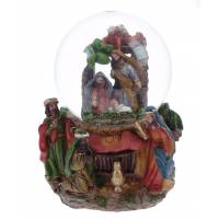 Boule De Neige Nativite + Mus. H 18cm