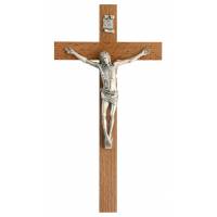 Croix Murale - 19 cm - Bois Corps Mét. Bronzé