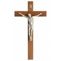 Croix Murale - 23 cm - Bois Corps Mét. Bronzé