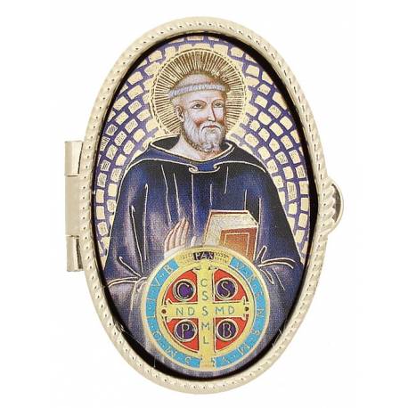 Pillendoosje - H Benedictus - Mozaiek - Ov 52x36 mm 