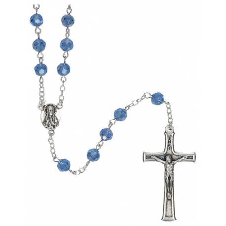Rozenkrans Kristal - Lichtblauw / Schrijn 