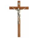 Croix Murale - 27 cm - Bois Corps Mét. Bronzé