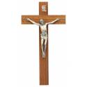 Croix Murale - 16 cm - Bois Corps Mét. Bronzé