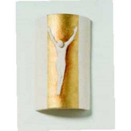 Croix Murale 17.5 Cm Céramique/Doré