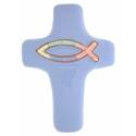Croix Ceramique 11 X 8.5 Cm Bleu Indigo