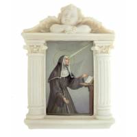 Cadre 18 X 14 Cm Blanc / Ange Ste Rita 13 X 9 Cm