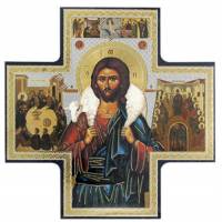 Icône 15 X 15 cm Croix - Bon Pasteur