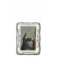 Cadre Met Argente Ste Rita 8 X 5 Cm
