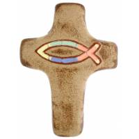 Croix Ceramique 11 X 8.5 Cm Bronze