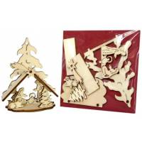 Kerststal/Hout In Opbouw Kit 