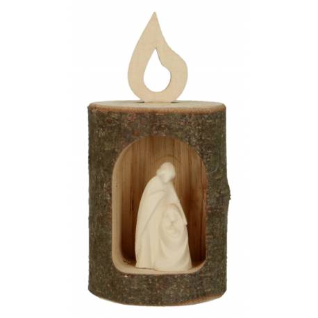 Nativité dans rodin en bois sculpté H 10 cm x 5 cm Naturel