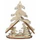 Creche En Bois Avec Strass Blanc + Boite 10Cm