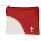 Rozenkranszakje Leder - 10 X 8 cm - Rood-Wit 