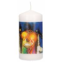 Kerstkaars Kerststal 100 X 60 Mm 