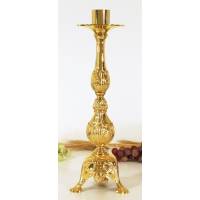 Bougeoir H 40 Cm Diam Bougie 4 Cm Doré