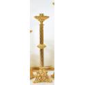 Bougeoir H 50 Cm Diam Bougie 4 Cm Doré