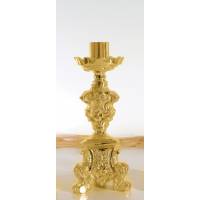 Bougeoir H 29 Cm Diam Bougie 5 Cm Doré