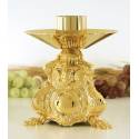 Bougeoir H 20 Cm Diam Bougie 5 Cm Doré
