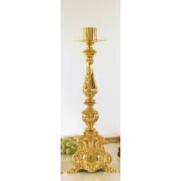 Bougeoir H 53 Cm Diam Bougie 5 Cm Doré