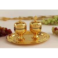 Set Pour Huiles Saintes 2 Ampoules Cat/Chr Doré