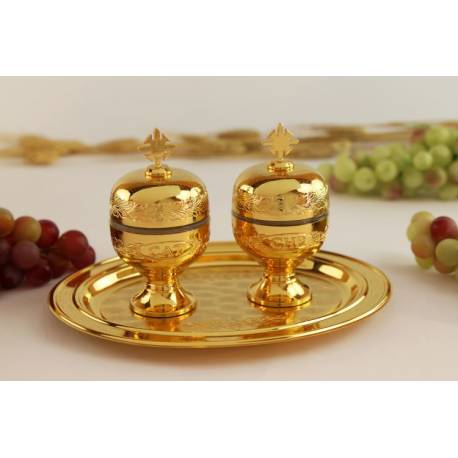 Set Pour Huiles Saintes 2 Ampoules Cat/Chr Doré