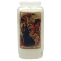 Kaars 6 Dagen / wit / Kersttafereel 