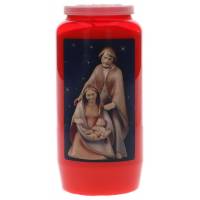 Kaars 6 Dagen / rood / Kersttafereel 