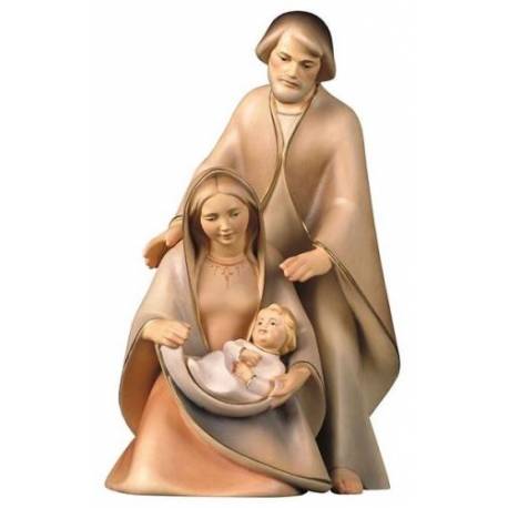 Ste Famille Bois Sculpté 13 Cm Couleur