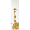 Bougeoir H 43 Cm Diam Bougie 4 Cm Doré
