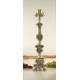Bougeoir H 45 Cm Diam Bougie 4 Cm Argenté